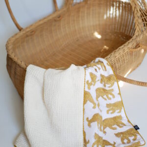 ブロックプリント🦒おくるみ