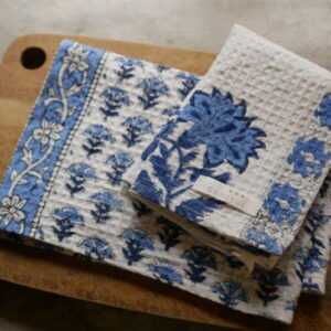 感謝プライス🌿ブロックプリントのキッチンタオル