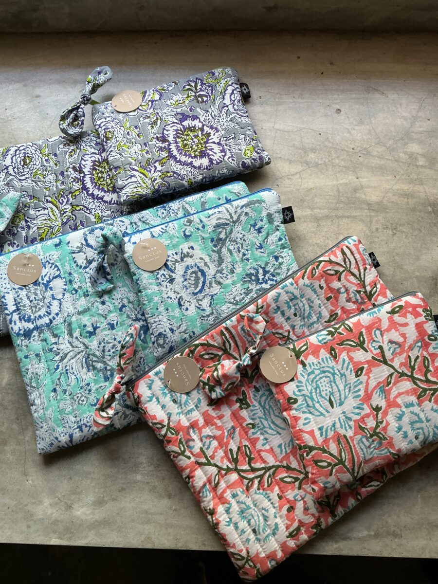 キルト🧵フラットポーチ